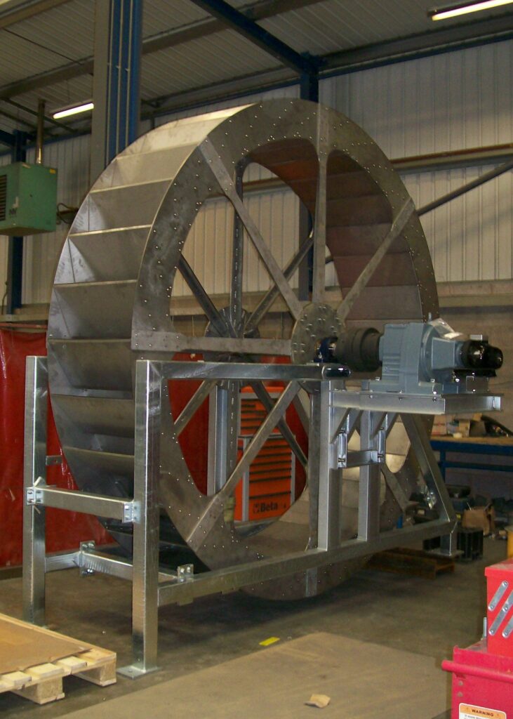 Large Overshot Water Wheel ready for installation