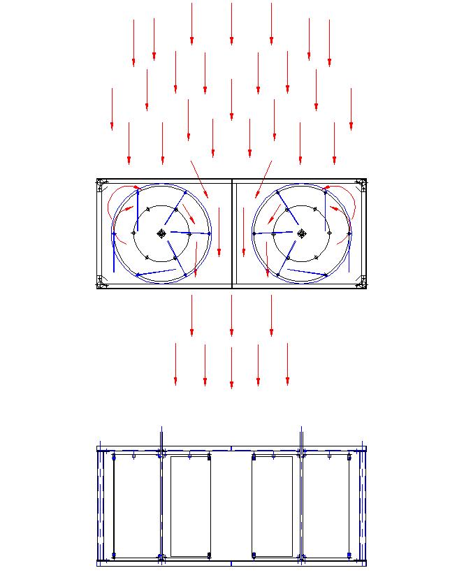 Sectional view of a vertical axis turbine